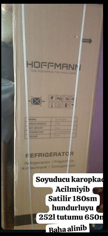 Yeni 2 qapılı Hoffman Soyuducu Satılır, rəng - Boz