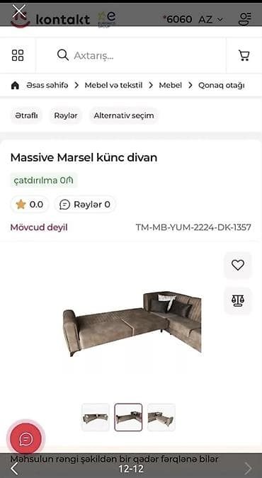 sandiq aliram: Künc divan, Yeni, Açılan, Bazalı, Nabuk, Çatdırılma yoxdur — 10