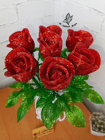 bambuk gülü: GÜLLƏR muncuqdan el ishi/sifarishle hazirlanir/daimi solmayan özel — 1