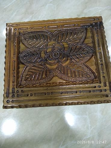 ev perdesi: Əl oyma taxta zinət əşyası/qutu - Material: keyfiyyətli bərk ağac - — 2