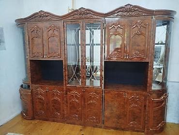 cerez: Klassik üslubda iri qonaq otağı divar dolabı/vitrin - Material: ağac — 2