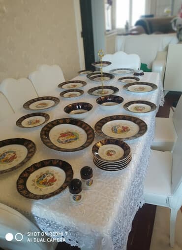 Nahar dəsti, rəng - Göy, Farfor