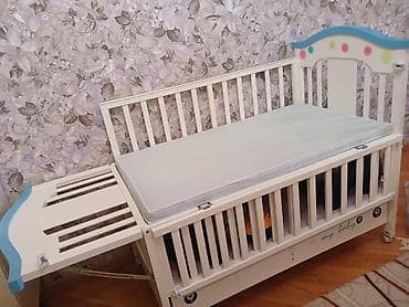 manej beşik: Oğlan və qız üçün, Dördbucaq, Beşik, Dəstsiz, Matras ilə, Yellənmə mexanizm ilə — 4