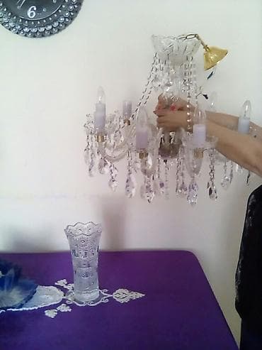 Çılçıraq, 8 lampa, Xrustal