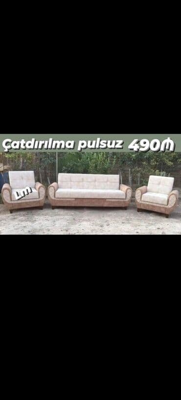 диван и 2 кресла мягкая мебель: Yeni divan və iki kreslodan ibarət dəst. Divan açılır və içərisində — 3