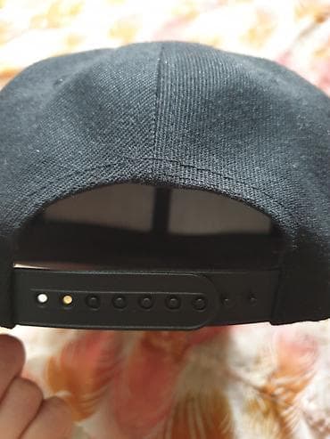 Qara snapback papaq – daşlı dizayn - Model: snapback, arxası — 4