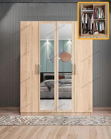 Ev üçün mebel: 4 Qapılı Dolab Standart ölçülü otaqlar üçün optimal həll. Geyim və — 1