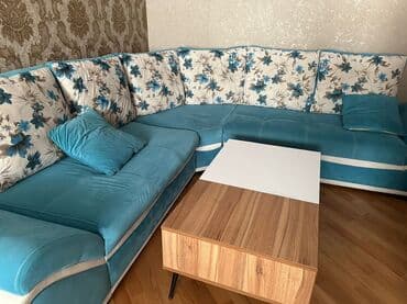 Qonaq otağı üçün, İşlənmiş, Açılmayan, Dördbucaq masa, 6 stul