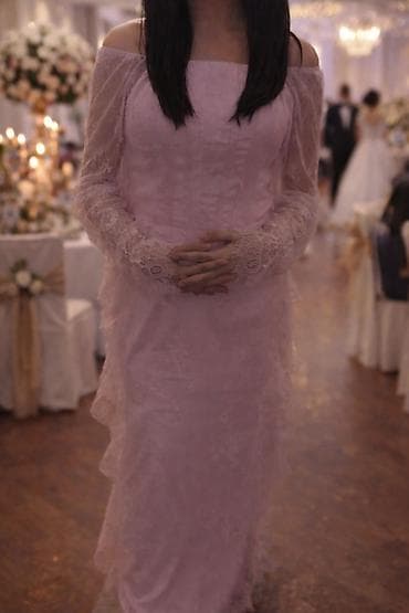 elbiseler: REAL ALICIYA ENDİRİM OLACAQ!! Zərif pudra-çəhrayı rəngdə uzun — 1