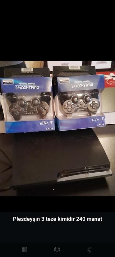 Sony PlayStation 3 (PS3) oyun konsolu + 2 ədəd DualShock 3 simsiz