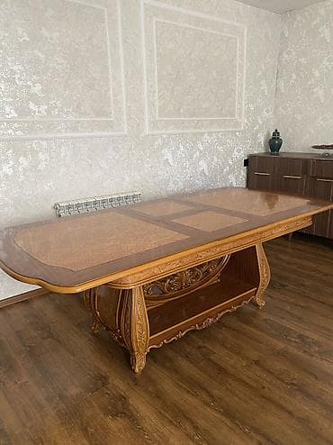masa islenmis: Qonaq masası, İşlənmiş, Açılan, MDF, Oval masa — 10