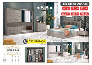 avanqart mebeller: 2 təknəfərlik çarpayı, Dolab, Termo, 2 tumba, Azərbaycan, Yeni — 8