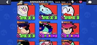 x96 max: Brawl Stars oyun hesabı - Kupa: 30,735 - Dəyərlilər: 94/100 döyüşçü — 5