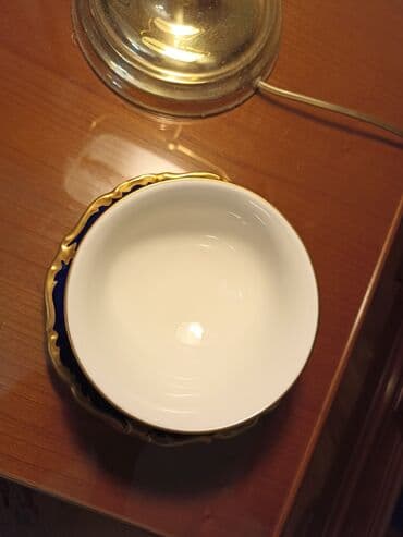 kahla made in gdr: Çay dəsti, rəng - Göy, Farfor, Reichenbach, 1 nəfərlik, Almaniya — 11