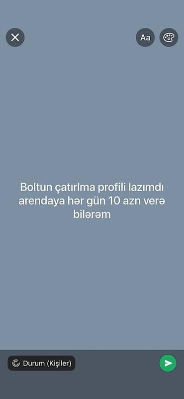 Salam Mənə Boltun çatırlması vəya taksi profili lazımdı hər gün həmin