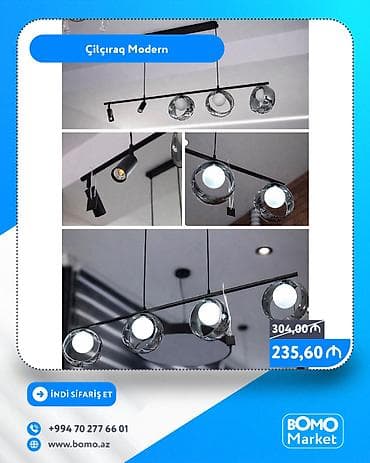 cir ciraq: 🔥 Çilçıraq Modern ✅ Marka: No Brand ✅ Lampa: G-9 ✅ Material: Şüşə ✅ — 1