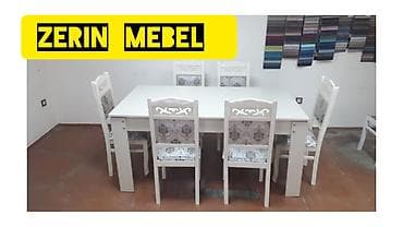 kafe stol stul: Mətbəx üçün, Açılmayan, Dördbucaq masa, 6 stul — 1