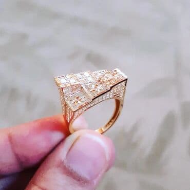 qaş sabitləyici: Üzük, Sarı qızıl, 585 Əyar, Qaşsız — 3