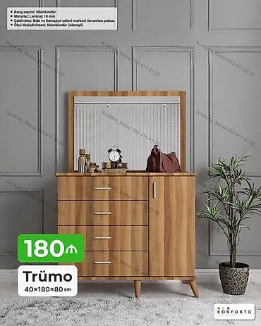 taxta komod: Trümo – 40×180×80 sm - Material: 18 mm laminat - Rəng seçimi — 1