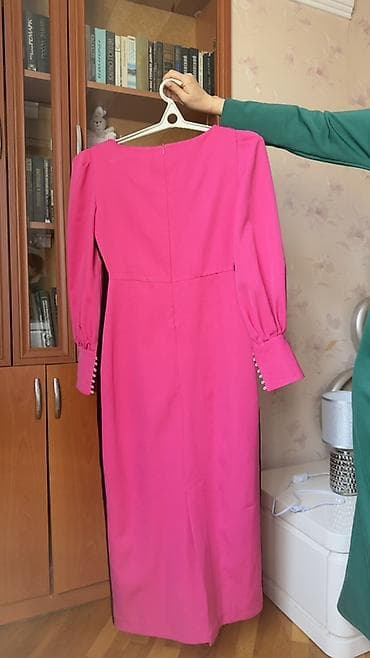 stapel parcalar: Qadın paltarı – fuksiya/çəhrayı rəngdə elegant model - Kəsim: Bədənə — 3