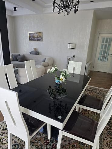 suse stol: Dördbucaq masa, 6 stul — 4