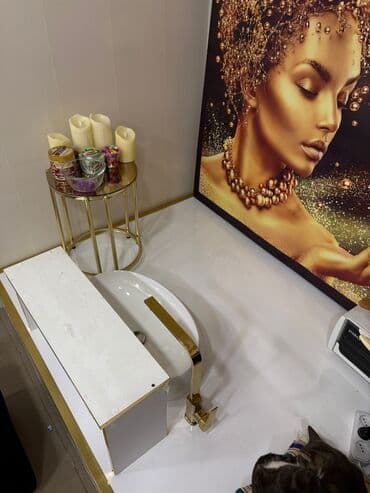 Pedikür stansiyası – şık və funksional komplekt - Podiumlu baza: ağ