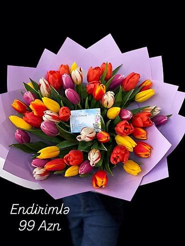 sveca qiyməti: Gul hediyye hediye buket guller buketler tulpan 101 roza roza papatya — 4