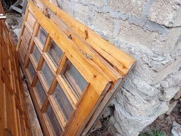 витражные окна в доме: Məhsul: Taxta qapılar dəsti - Material: tam ağac (şam tipli), laklı — 1
