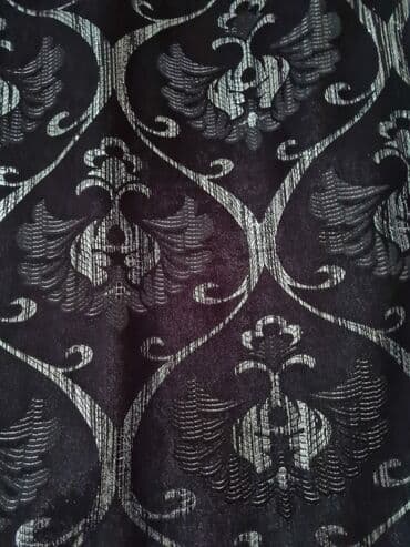 rcd perde sekilleri: İşlənmiş, Satin Pərdə, rəng - Qara, Ünvandan götürmə, Ödənişli çatdırılma — 8