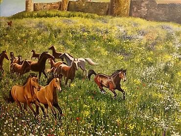 ekran sekili: Eksklüziv əl işi böyük ölçülü yağlı boya tablo – Şuşa (Cıdır düzü) və — 4