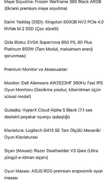mop dəsti: Ultra-güclü oyun və dizayn kompüteri – tam set Komponentlər: - — 5