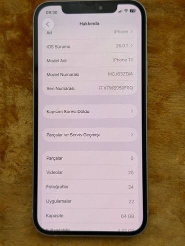 cat ekran: IPhone 12, 64 GB, Ağ, Face ID — 4
