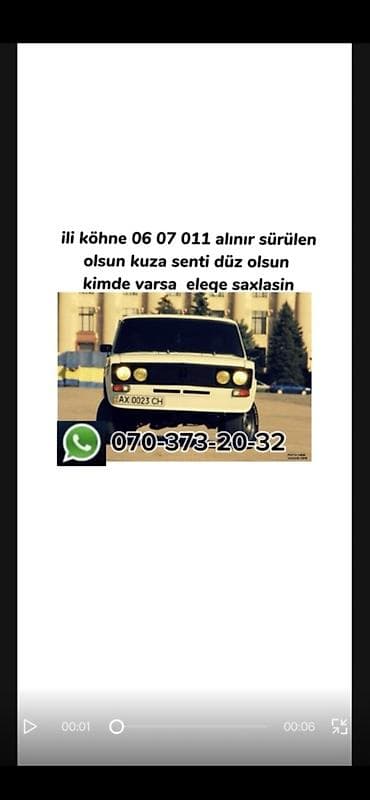 maşin təkərləri: Köhnə il istehsalı olan VAZ modelləri alınır: - 06, 07, 011 - Sürülən — 1