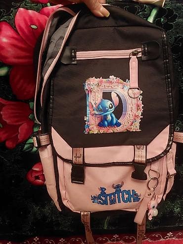 məktəb sumkasi: Stitch temalı məktəb çantası və termal nahar çantası dəsti. - Rəng — 1
