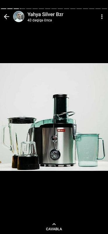 Şirəçəkən sireceken blender Silver turk istehsali 1200 watt 3 ü — 2
