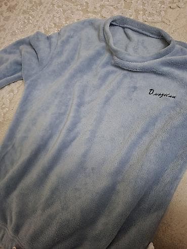 Baş geyimləri: Məhsul: Mavi rəngli, iki hissəli ev geyimi/pijama dəsti - Material — 3