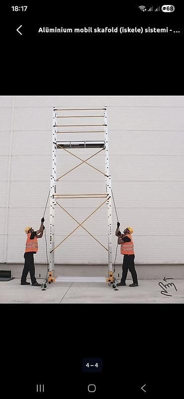 8 marta aid şəkil: Alüminium mobil skafold (iskele) sistemi - Material: yüngül və — 6