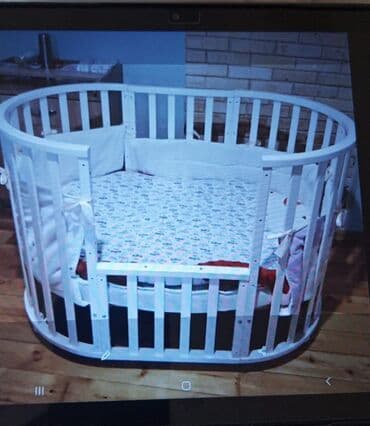 Ремонт и строительство: Для девочки и мальчика, Овальная, Колыбель, С бортиками, С матрасом, Без механизма качания — 1