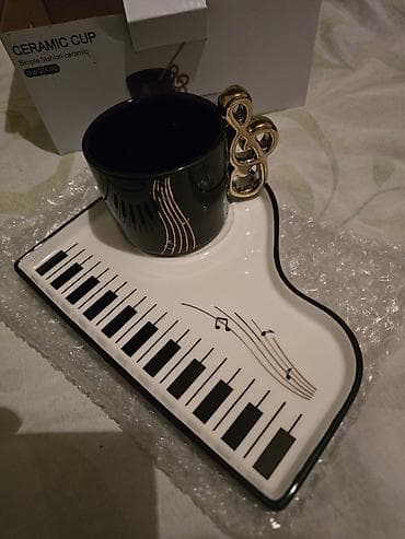 acar naboru: Qəhvə dəsti, rəng - Qara, Keramika — 1