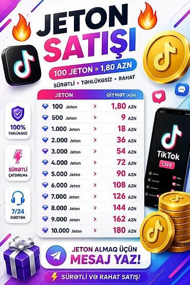 TikTok jeton satışı – sürətli, təhlükəsiz və rahat xidmət! Qiymətlər — 4