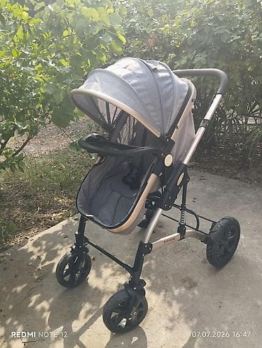 seyyar teker: Uşaq arabası – Baby Home - Rəng: boz parça, qızılı çərçivə - Çərçivə — 5