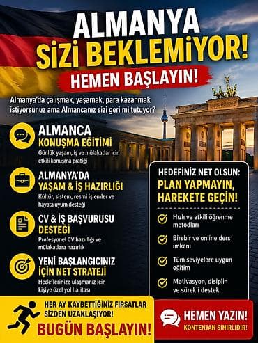 Xarici dil kursu, Alman dili, Böyüklər üçün, Uşaqlar üçün, Abituriyentlər üçün, Danışıq klubu