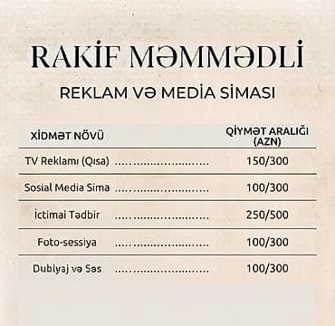 Modellər: Model, Kişi, 33 yaş, 3-5 illik təcrübə — 2
