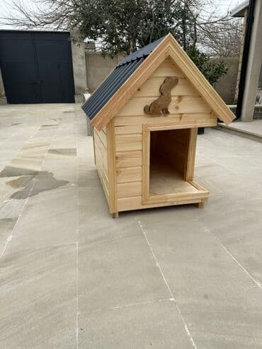 it üçün zəncir: Taxta it evi 1x60 - Material: təbii ağacdan yığılmış, hamar işlənmiş — 3