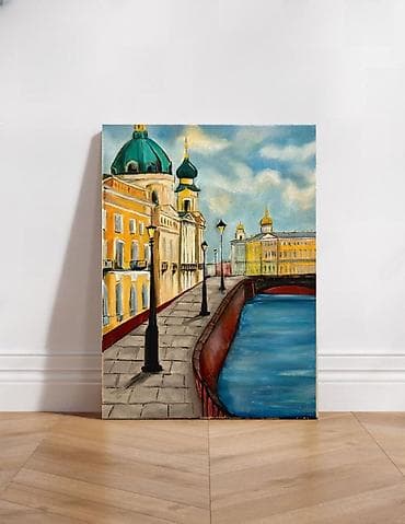 30x40sm kətan üzərində yağlı boya tablo Asılmaya hazır format