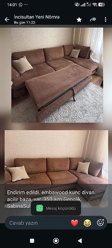 divan gence: Endirim edildi. embawood kunc divan. acilir baza. var. 350 azn — 1