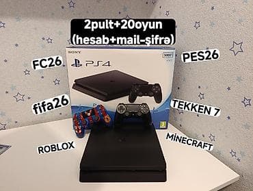 ps4 dualshock: PlayStation 4 Slim +fc26+Tekken7 Komplekt: - PS4 Slim 500 GB (Jet — 1
