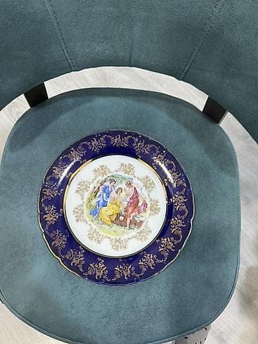 Süfrə qab-qacaqı: Boşqablar, rəng - Göy, Farfor — 2