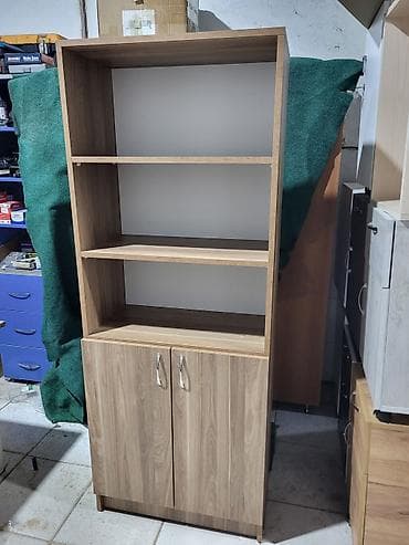 kitab refi: Kitablıq/vitrin tipli şkaf - Material: ağac naxışlı laminat (MDF/LDSP — 3