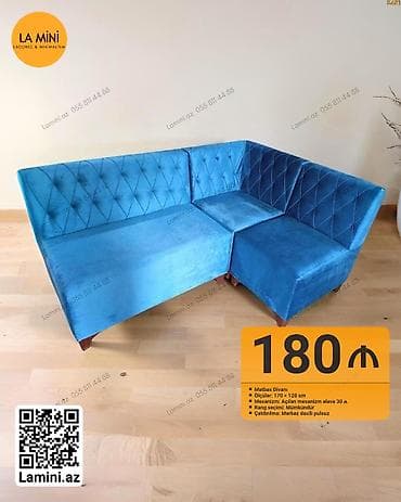 Künc divan, Açılan, Vеlur parça, Şəhərdaxili pulsuz çatdırılma